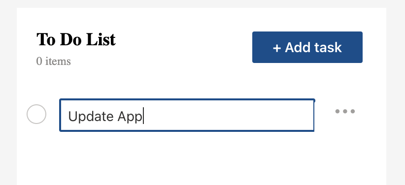 Add a To Do List item