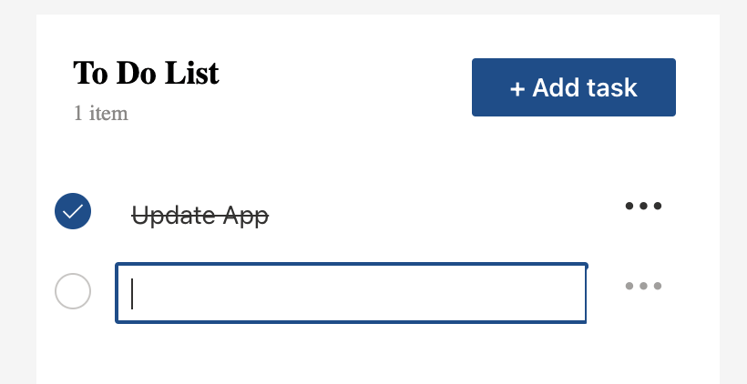 To Do List item added
