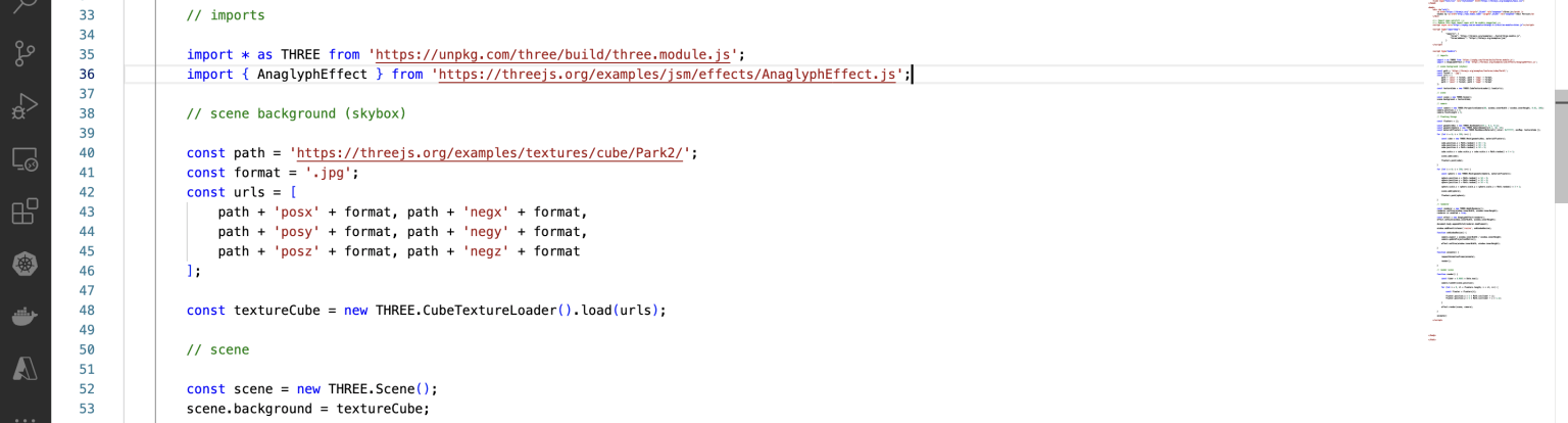 import library modules and sets up scene