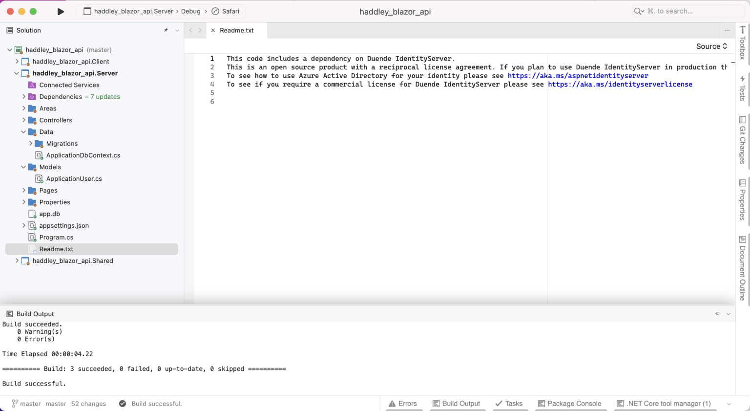I reviewed the generated projects