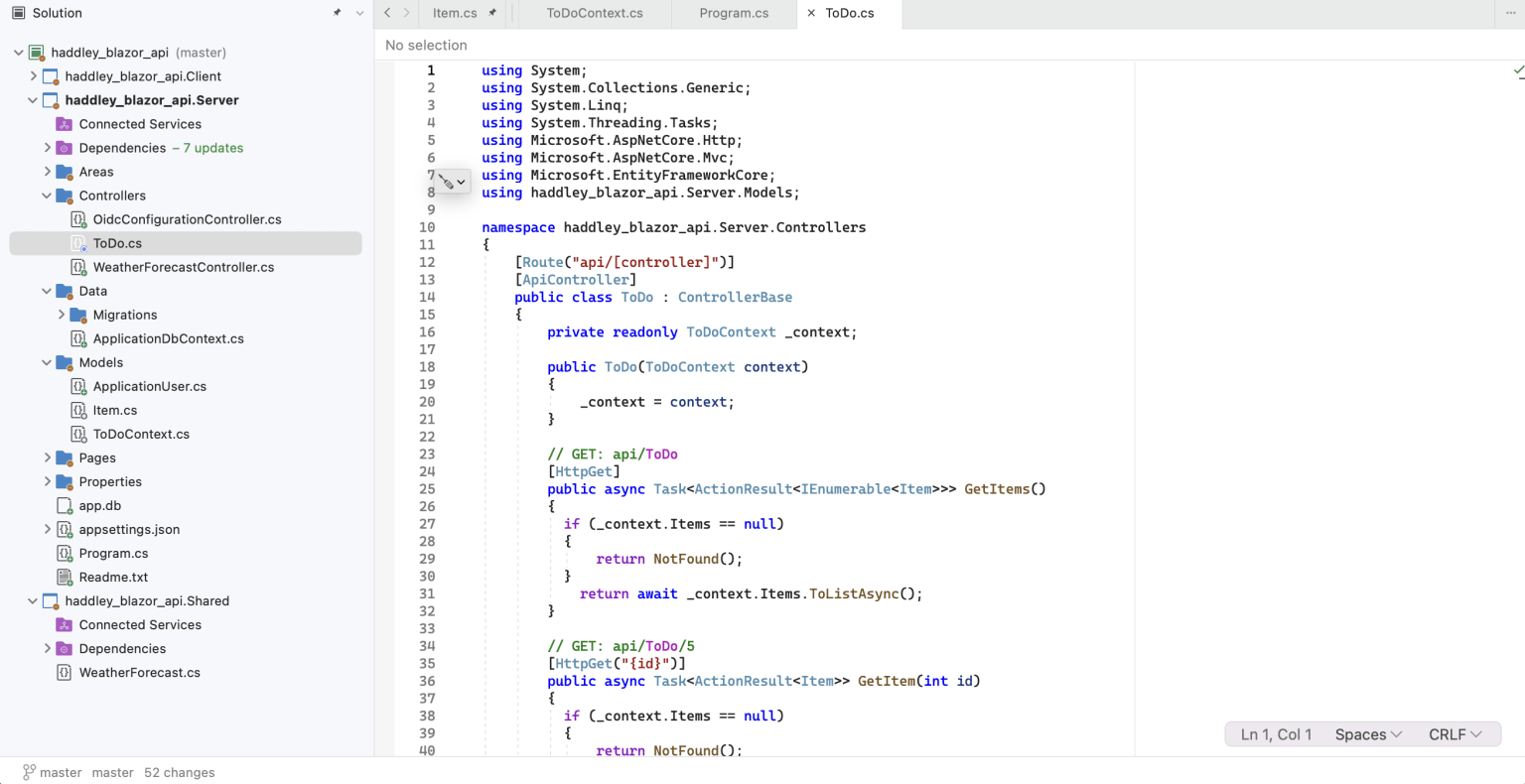 I reviewed the generated controller code