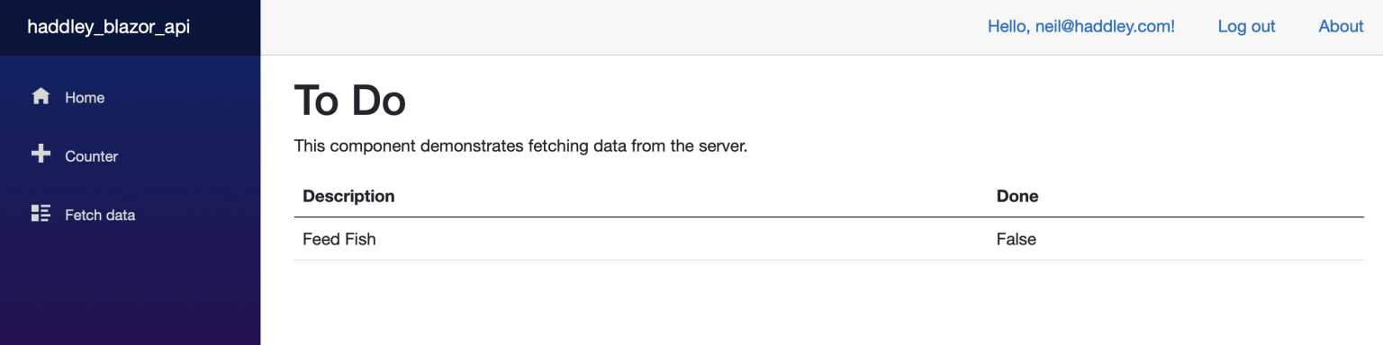 I was able to view the todo items using the new Razor page.