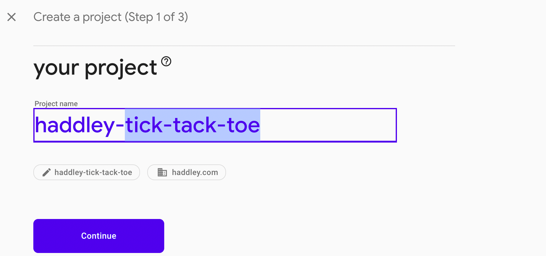 project name