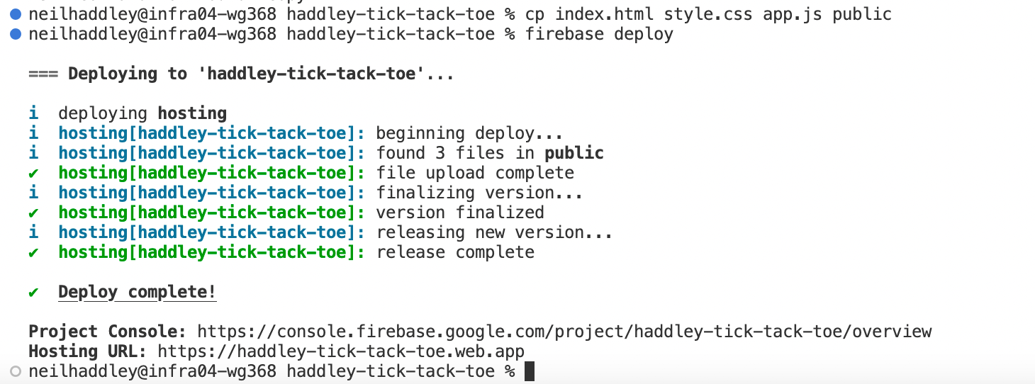 copy the html, css and javascript files to the public folder
