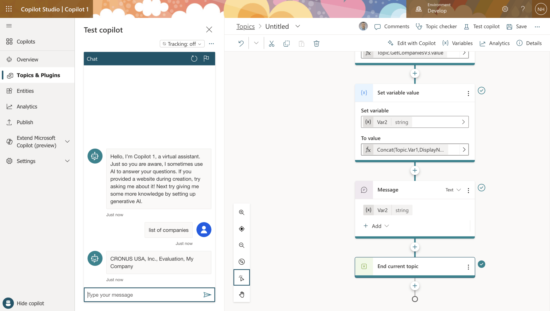 I added Topic management|End current topic