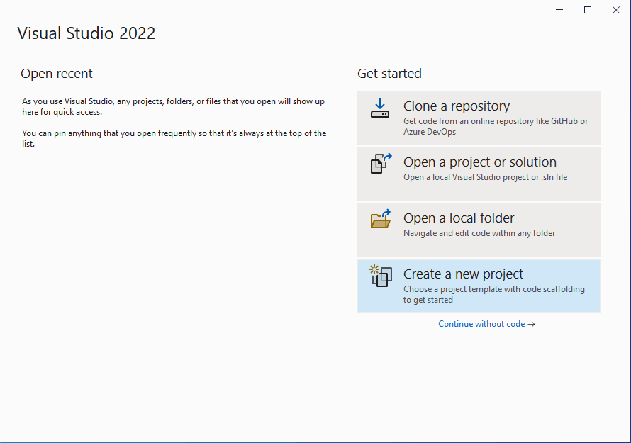 I created a new project (in a new solution)
