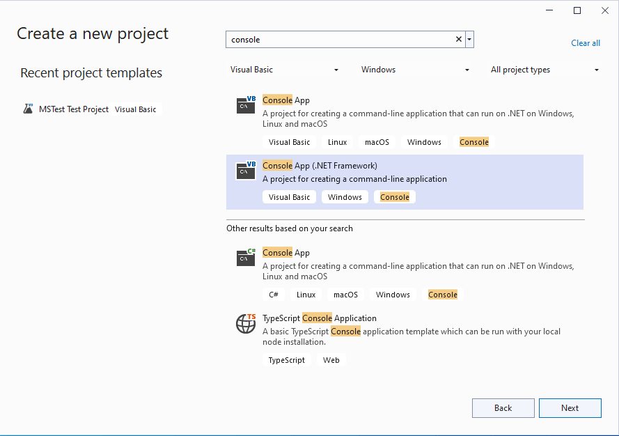 I selected the .NET Framework (old school)
