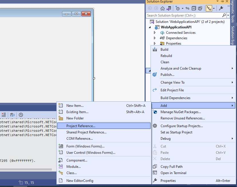 I added a reference from the VB.NET WinForms app to the ASP.NET app (providing the VB.NET application with a understanding of the WeatherForecast type)