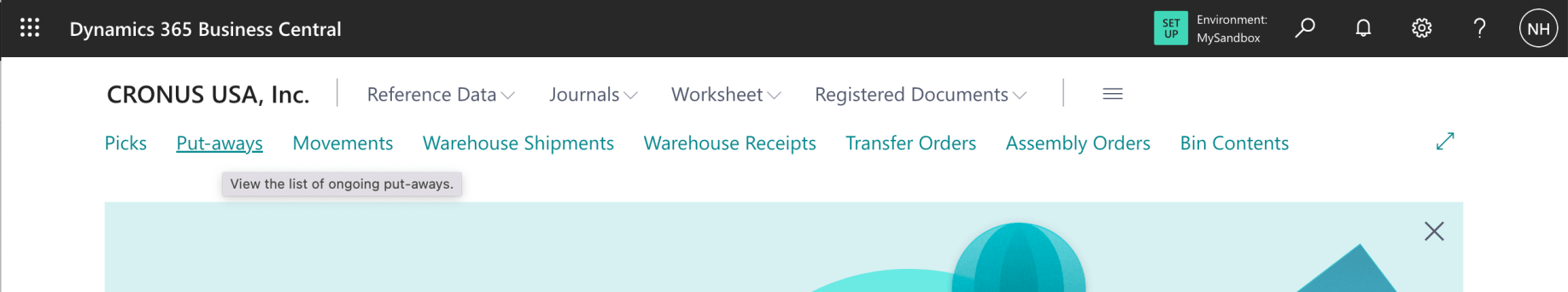 I clicked the Put-aways link