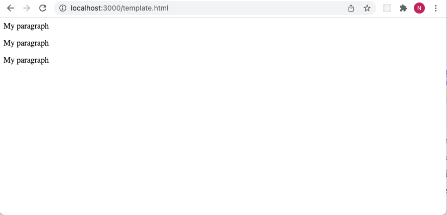 Using an HTML template