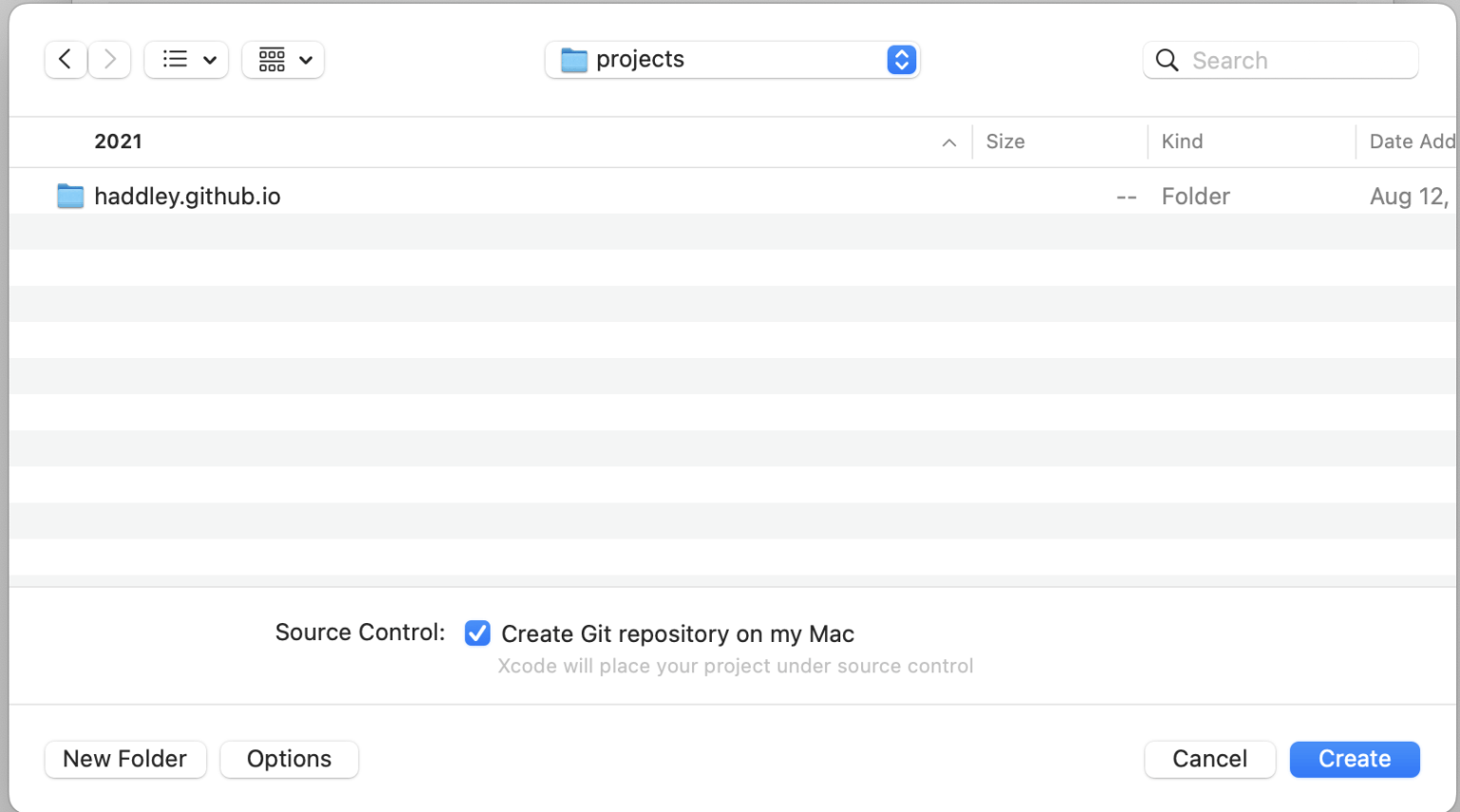 Select Source Code location