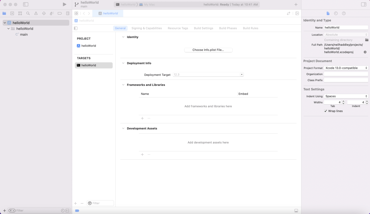 General project settings