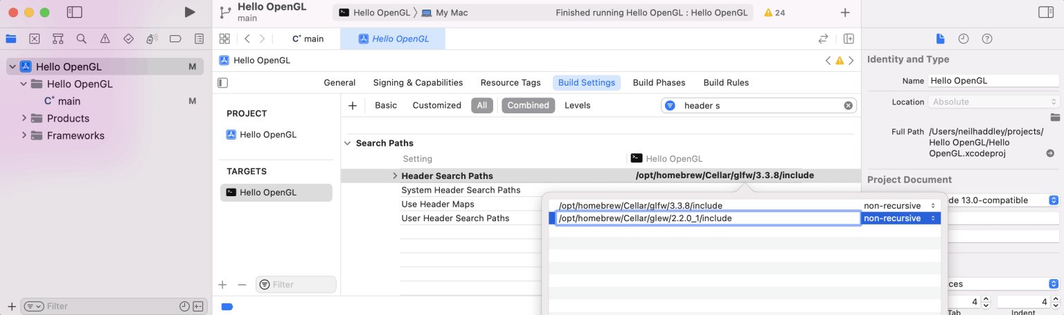 Add include folder to header search